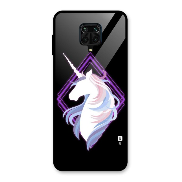 Cute Unicorn Illustration Glass Back Case for Redmi Note 9 Pro Max