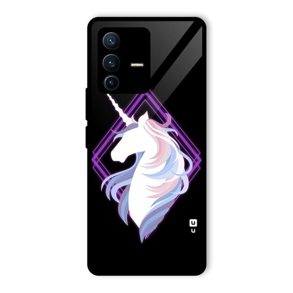 Cute Unicorn Illustration Glass Back Case for Vivo V23 Pro