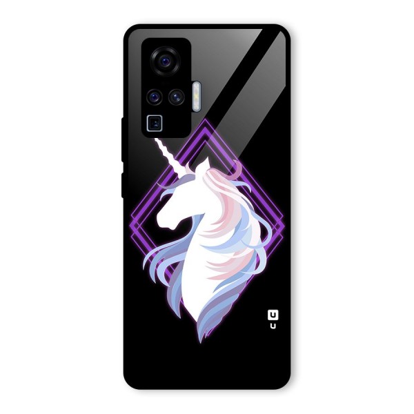 Cute Unicorn Illustration Glass Back Case for Vivo X50 Pro