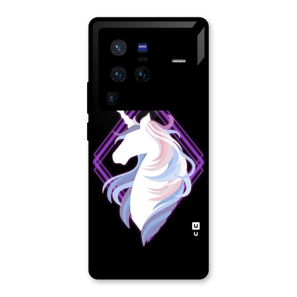 Cute Unicorn Illustration Glass Back Case for Vivo X80 Pro