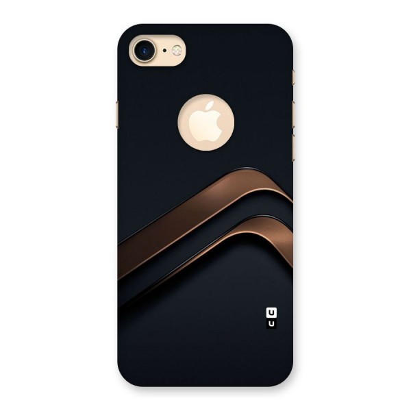 Dark Gold Stripes Back Case for iPhone 7 Logo Cut