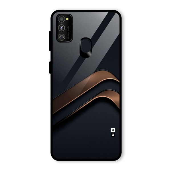 Dark Gold Stripes Glass Back Case for Galaxy M30s