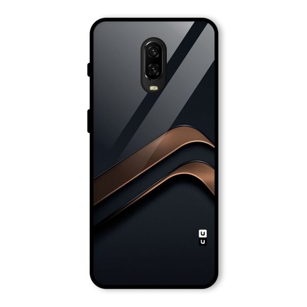 Dark Gold Stripes Glass Back Case for OnePlus 6T