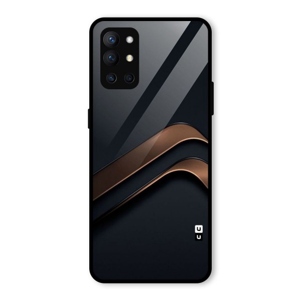 Dark Gold Stripes Glass Back Case for OnePlus 9R