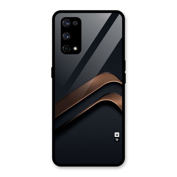 Dark Gold Stripes Glass Back Case for Realme X7 Pro