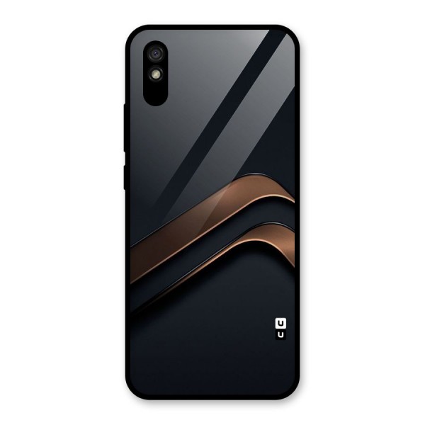 Dark Gold Stripes Glass Back Case for Redmi 9i