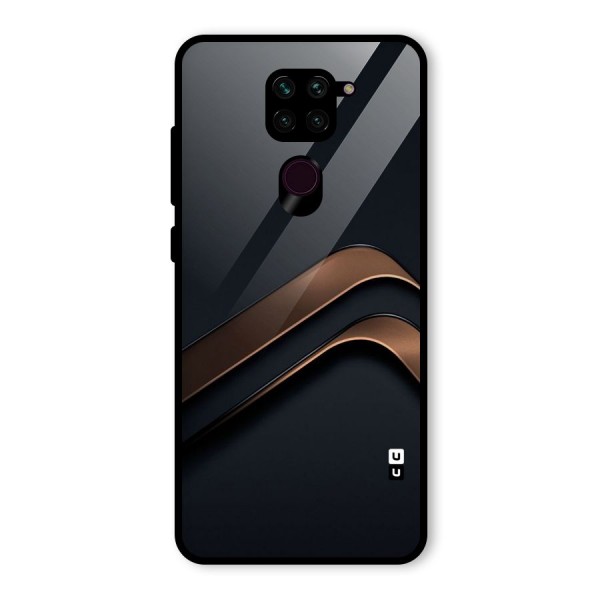 Dark Gold Stripes Glass Back Case for Redmi Note 9