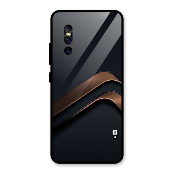 Dark Gold Stripes Glass Back Case for Vivo V15 Pro