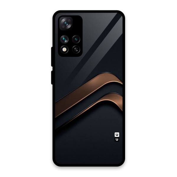 Dark Gold Stripes Glass Back Case for Xiaomi 11i HyperCharge 5G