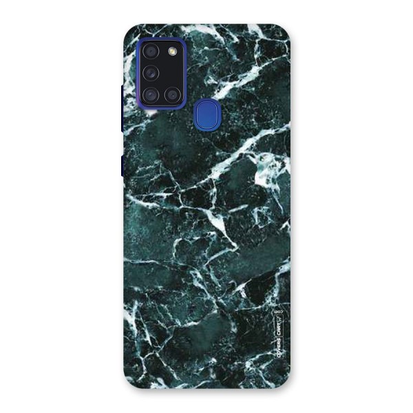 Dark Green Marble Back Case for Galaxy A21s