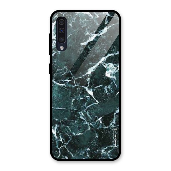 Dark Green Marble Glass Back Case for Galaxy A50
