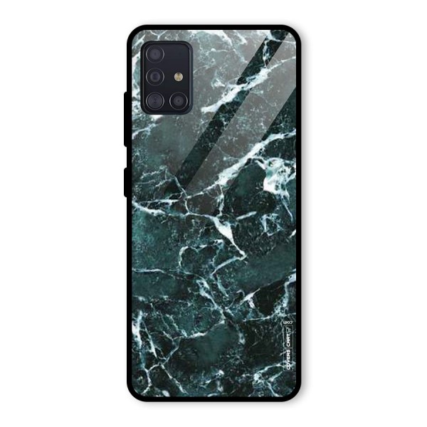 Dark Green Marble Glass Back Case for Galaxy A51