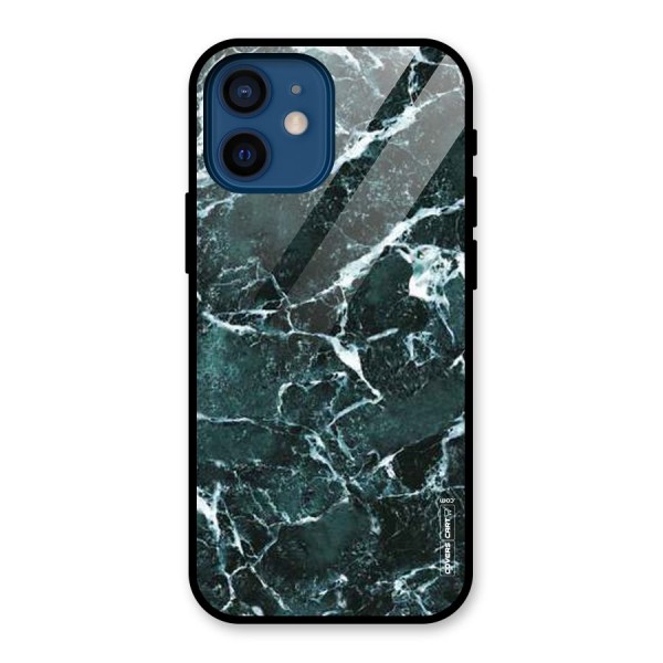 Dark Green Marble Glass Back Case for iPhone 12 Mini