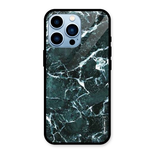Dark Green Marble Glass Back Case for iPhone 13 Pro