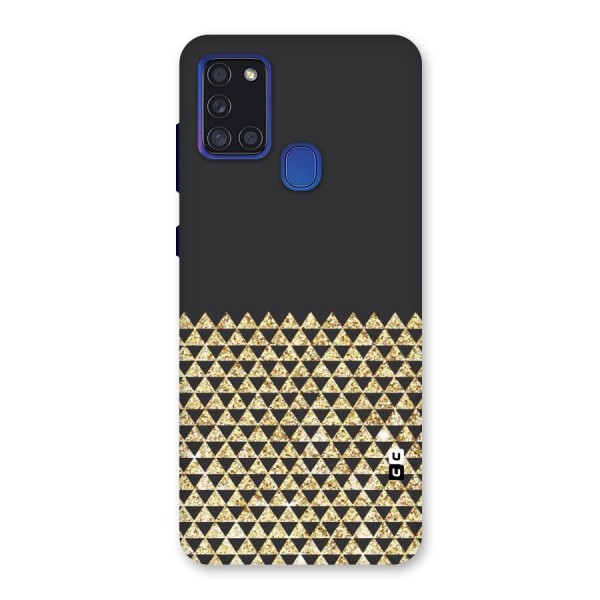 Dark Grey Golden Triangles Back Case for Galaxy A21s