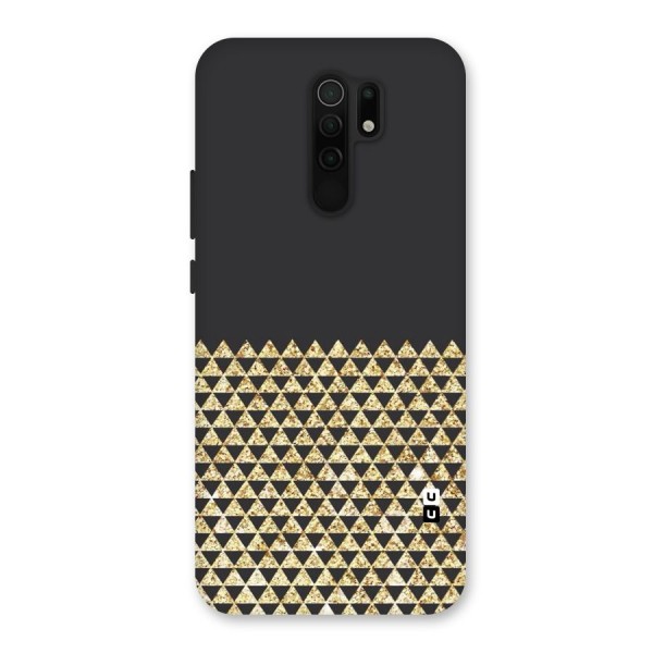 Dark Grey Golden Triangles Back Case for Poco M2