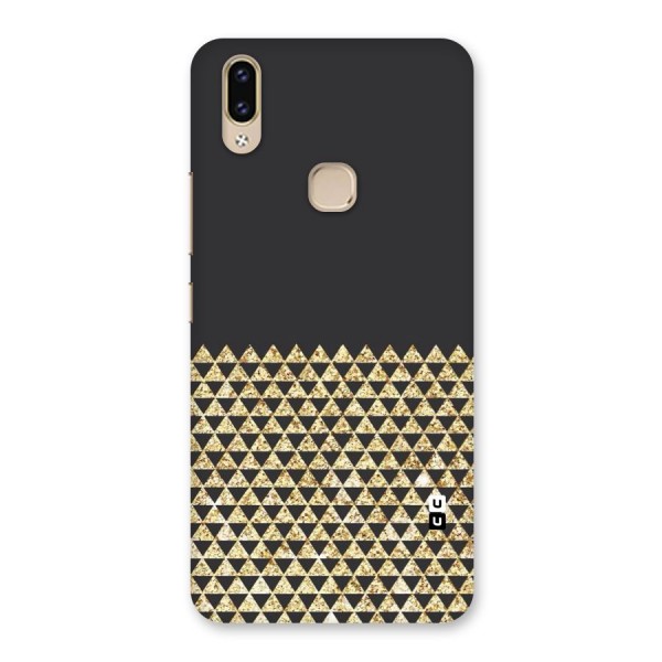 Dark Grey Golden Triangles Back Case for Vivo V9