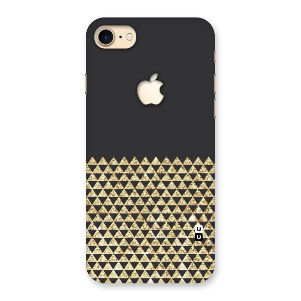 Dark Grey Golden Triangles Back Case for iPhone 7 Apple Cut