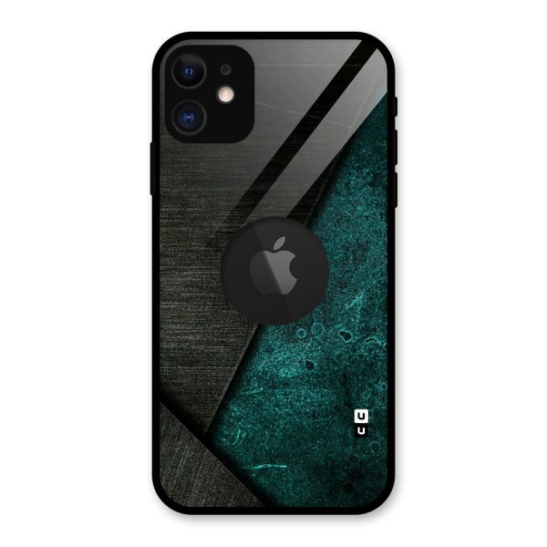 Dark Olive Green Glass Back Case for iPhone 11 Logo Cut