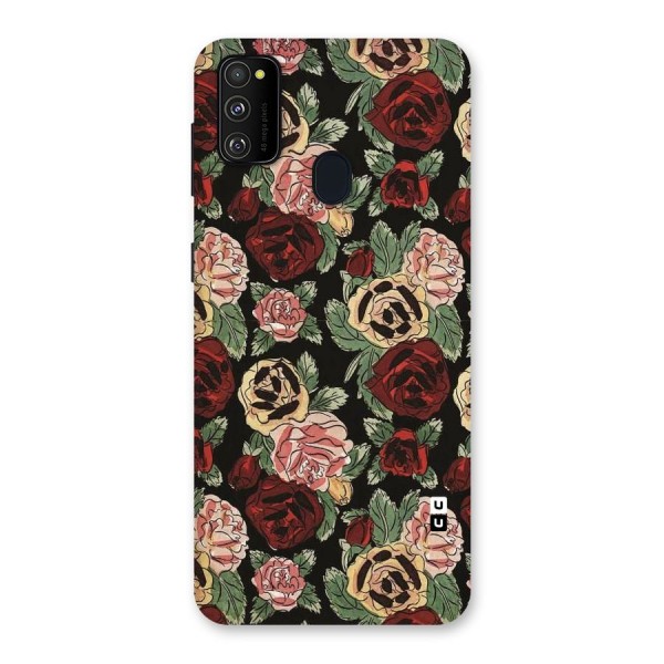 Dark Pastel Flowers Back Case for Galaxy M30s
