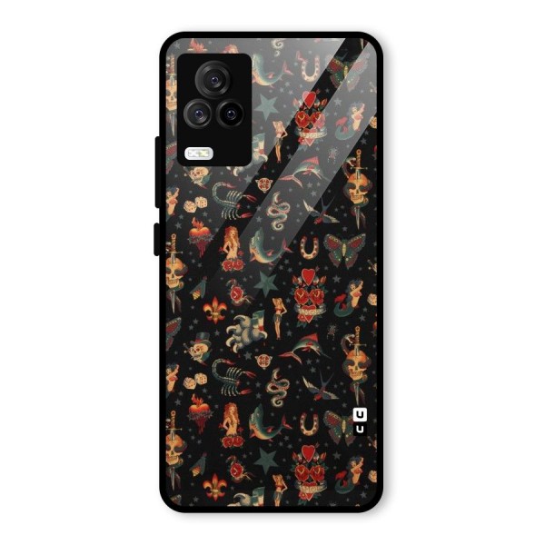 Dark Pattern Glass Back Case for Vivo iQOO 7 Legend 5G