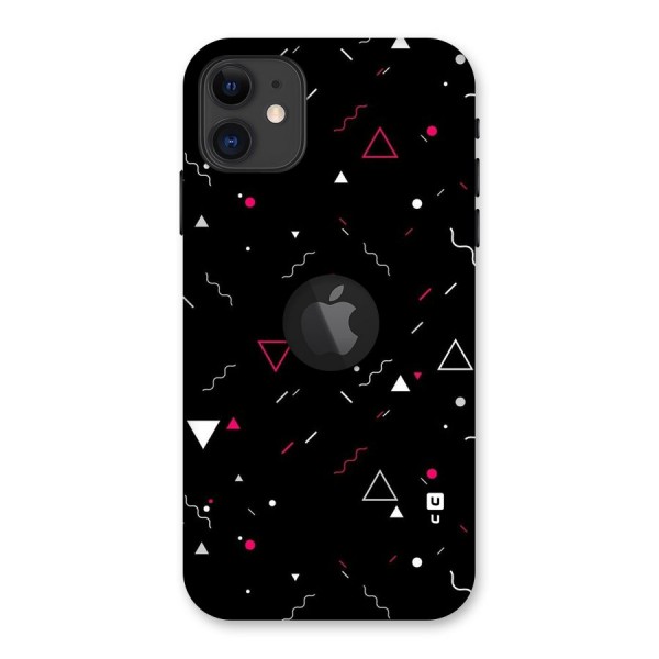 Dark Shapes Design Back Case for iPhone 11 Logo Cut
