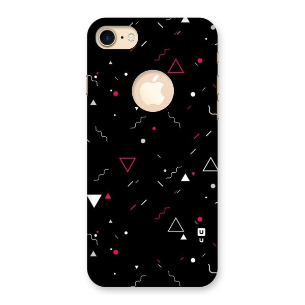 Dark Shapes Design Back Case for iPhone 7 Logo Cut