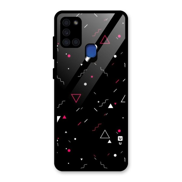 Dark Shapes Design Glass Back Case for Galaxy A21s