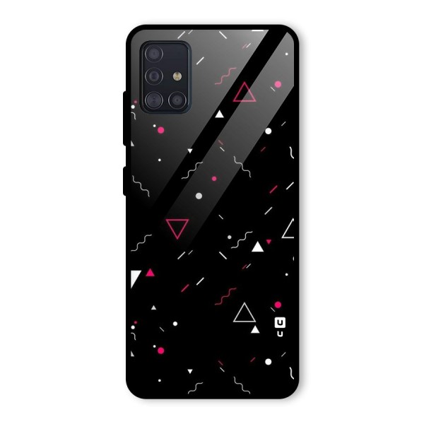 Dark Shapes Design Glass Back Case for Galaxy A51