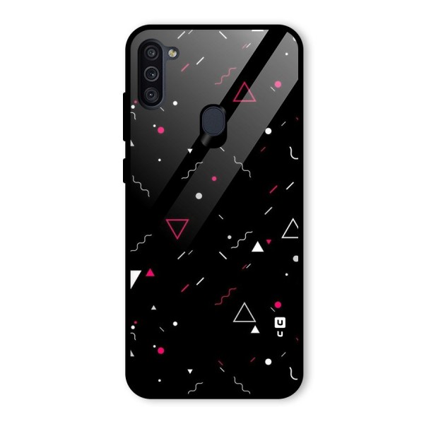 Dark Shapes Design Glass Back Case for Galaxy M11