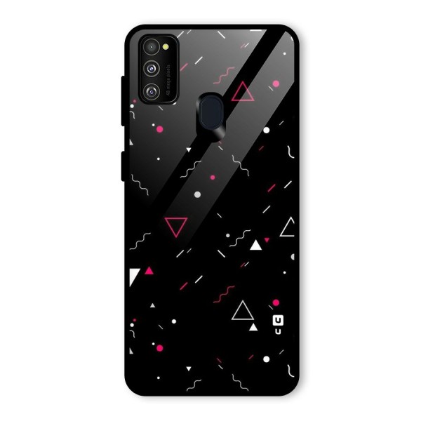 Dark Shapes Design Glass Back Case for Galaxy M21