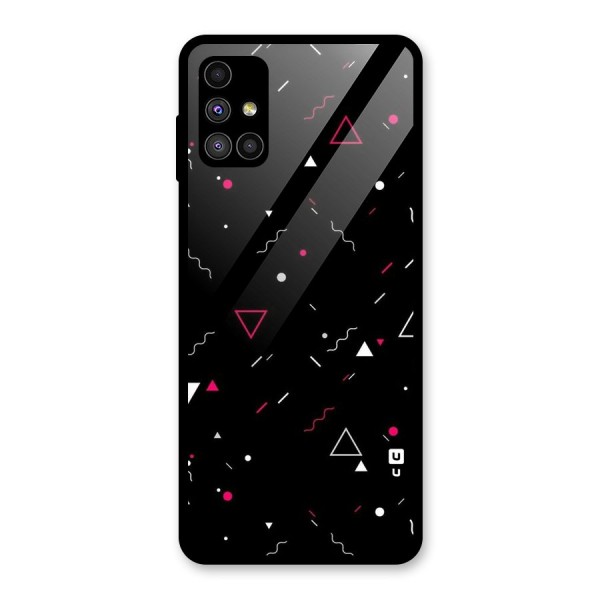 Dark Shapes Design Glass Back Case for Galaxy M51