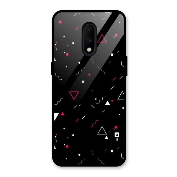 Dark Shapes Design Glass Back Case for OnePlus 7