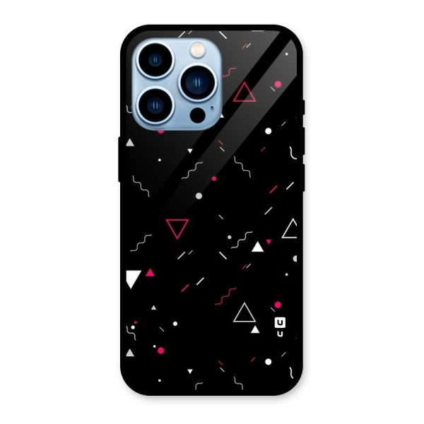 Dark Shapes Design Glass Back Case for iPhone 13 Pro