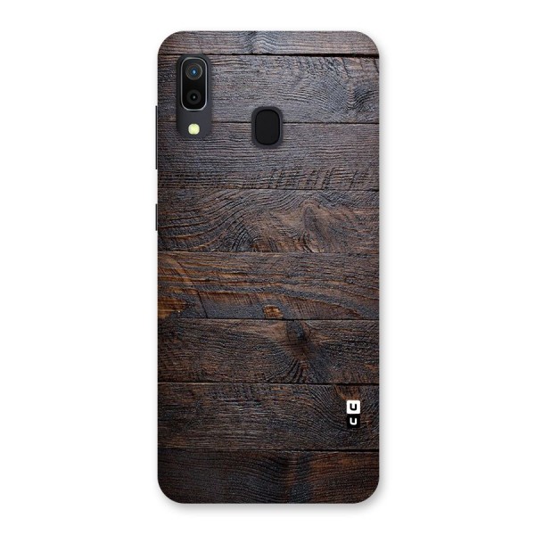 Dark Wood Printed Back Case for Galaxy A20