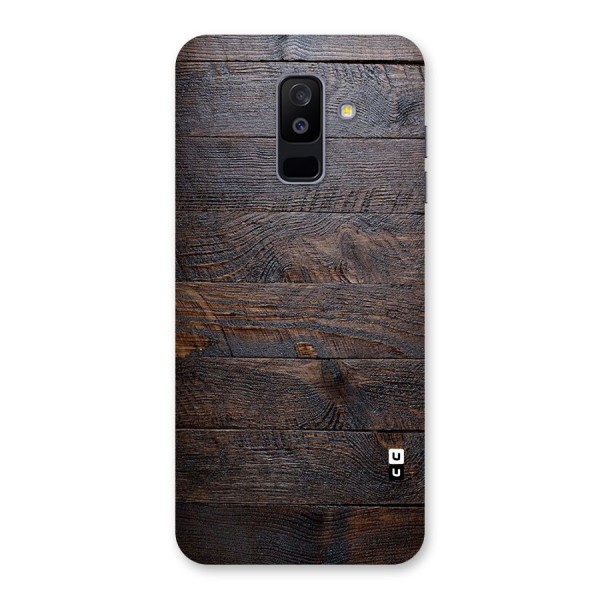 Dark Wood Printed Back Case for Galaxy A6 Plus