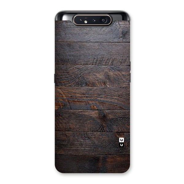 Dark Wood Printed Back Case for Galaxy A80