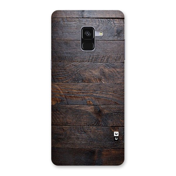 Dark Wood Printed Back Case for Galaxy A8 Plus