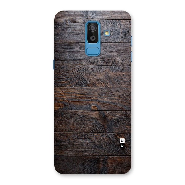 Dark Wood Printed Back Case for Galaxy J8