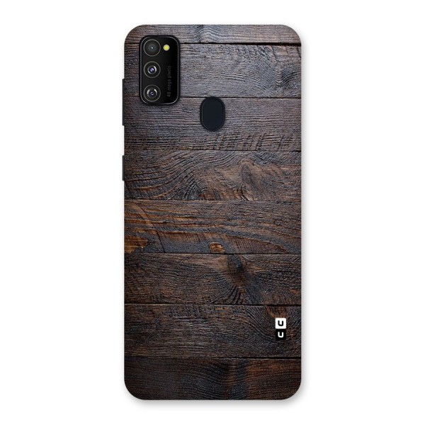 Dark Wood Printed Back Case for Galaxy M21