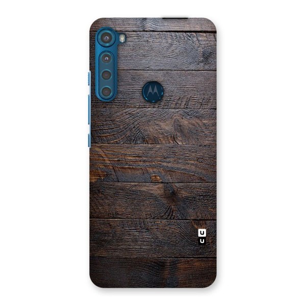 Dark Wood Printed Back Case for Motorola One Fusion Plus