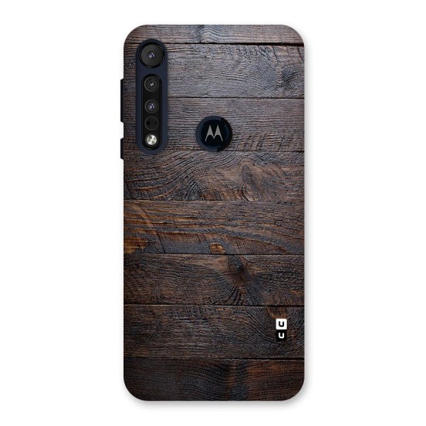 Dark Wood Printed Back Case for Motorola One Macro