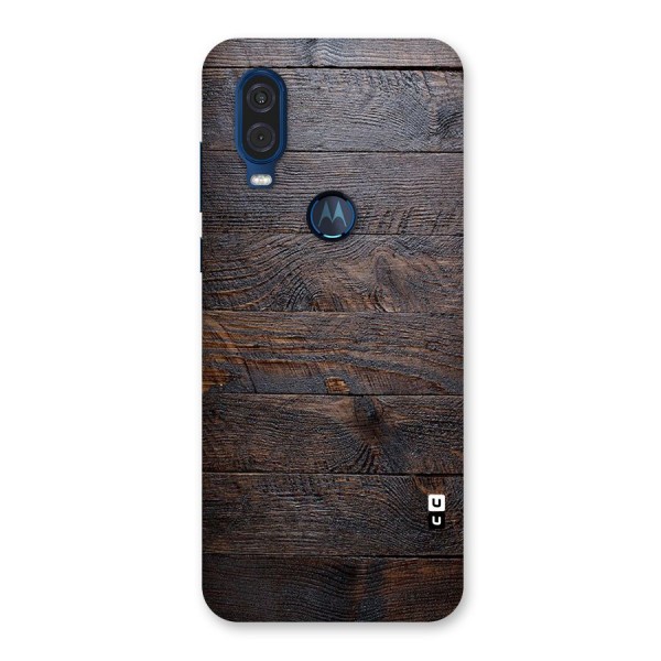 Dark Wood Printed Back Case for Motorola One Vision