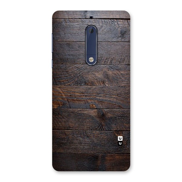 Dark Wood Printed Back Case for Nokia 5