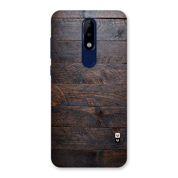 Dark Wood Printed Back Case for Nokia 5.1 Plus
