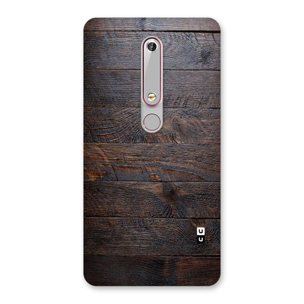 Dark Wood Printed Back Case for Nokia 6.1