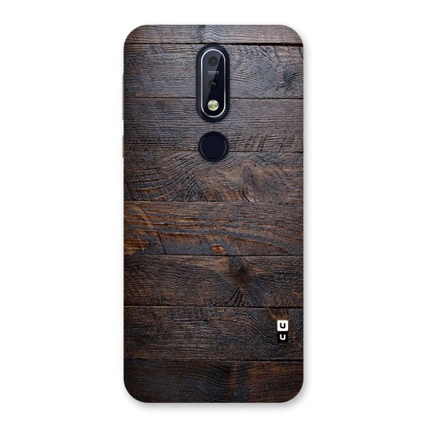 Dark Wood Printed Back Case for Nokia 7.1