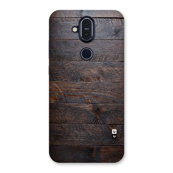 Dark Wood Printed Back Case for Nokia 8.1