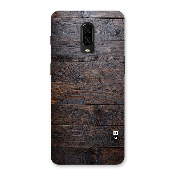 Dark Wood Printed Back Case for OnePlus 6T