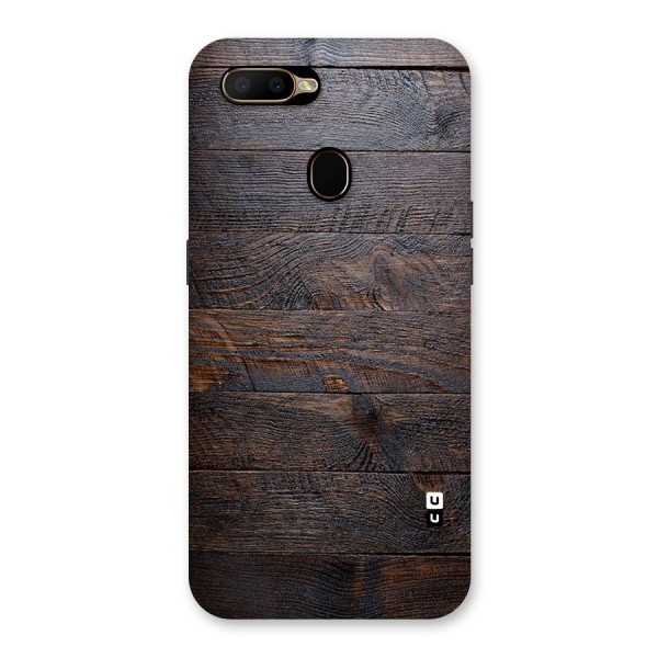 Dark Wood Printed Back Case for Oppo A5s